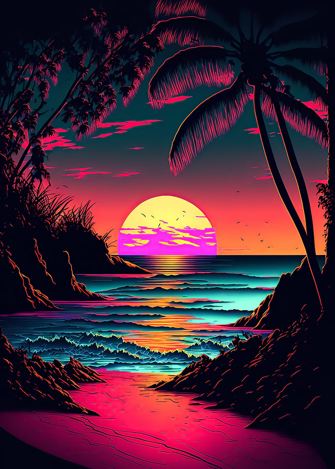 Beach sunset landscape