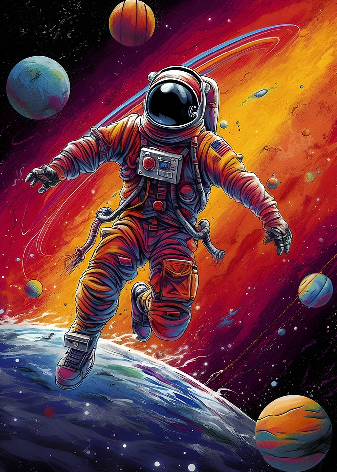 Astronaut amazing colors
