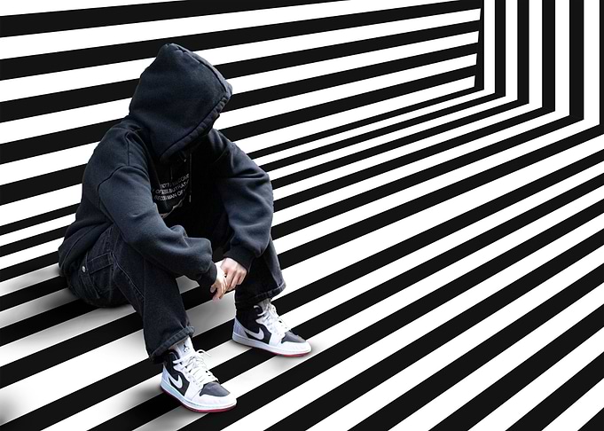 Op art Illusion person