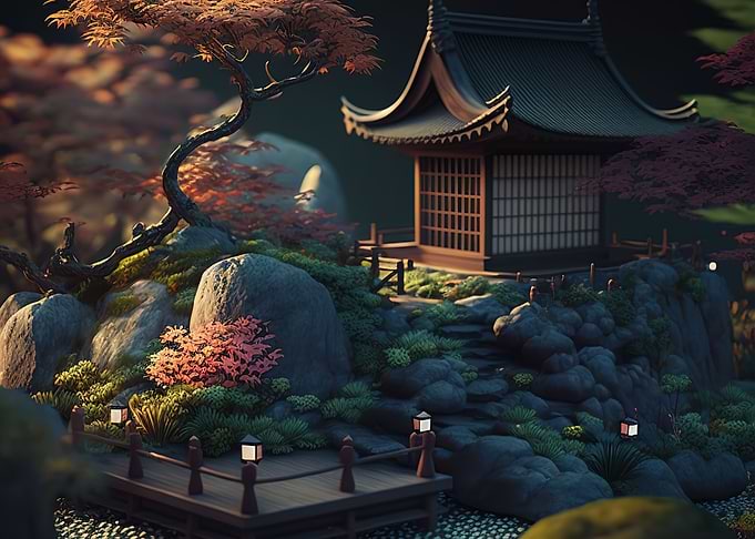Japanese zen garden