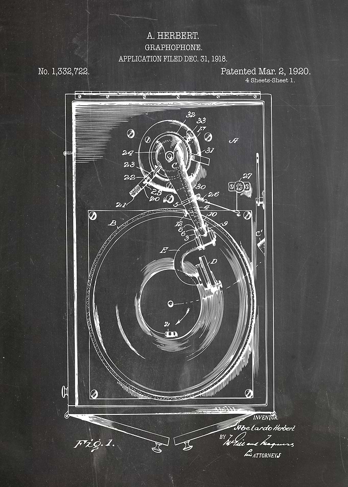 Graphophone patent 1918