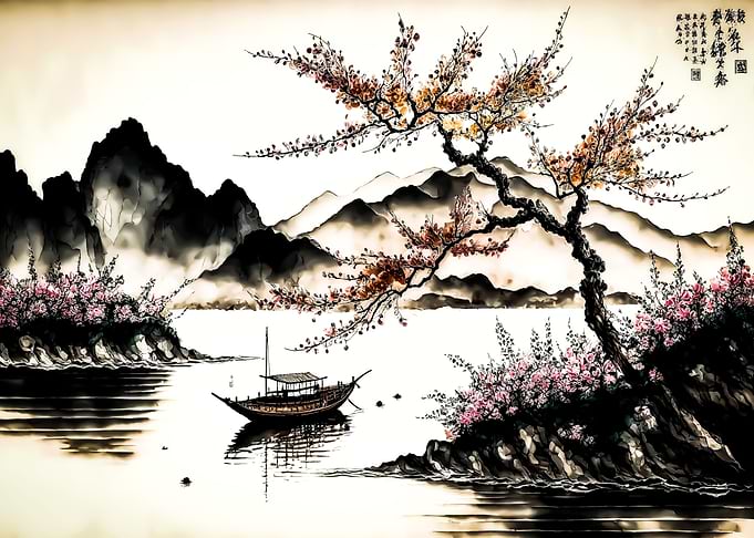 Japan Landscap Watercolor
