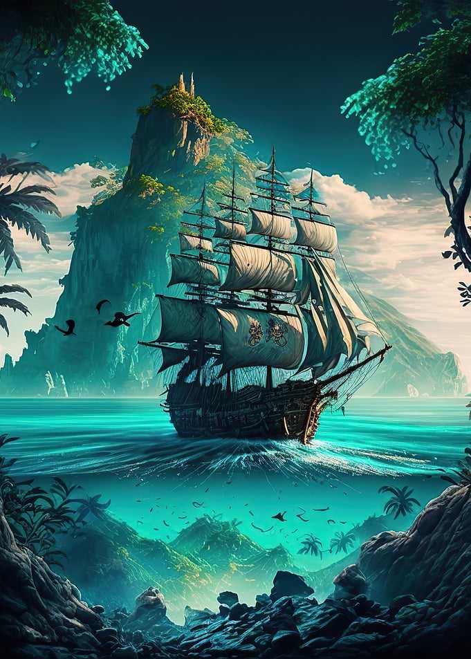 pirate ship landscape