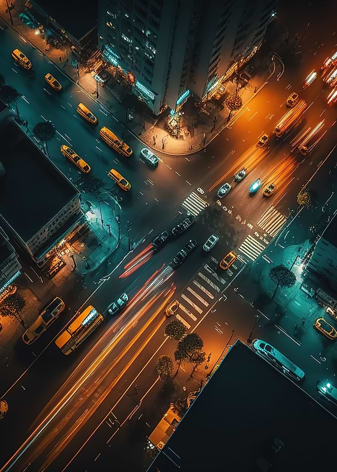 road at night