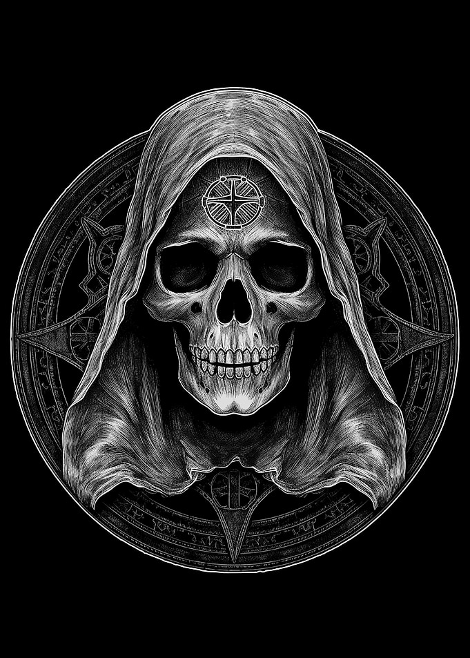 Occult Dark Fantasy Skull