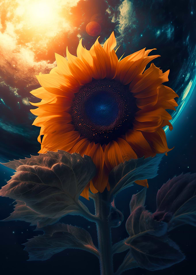 Sunflower Earth Sun Moon