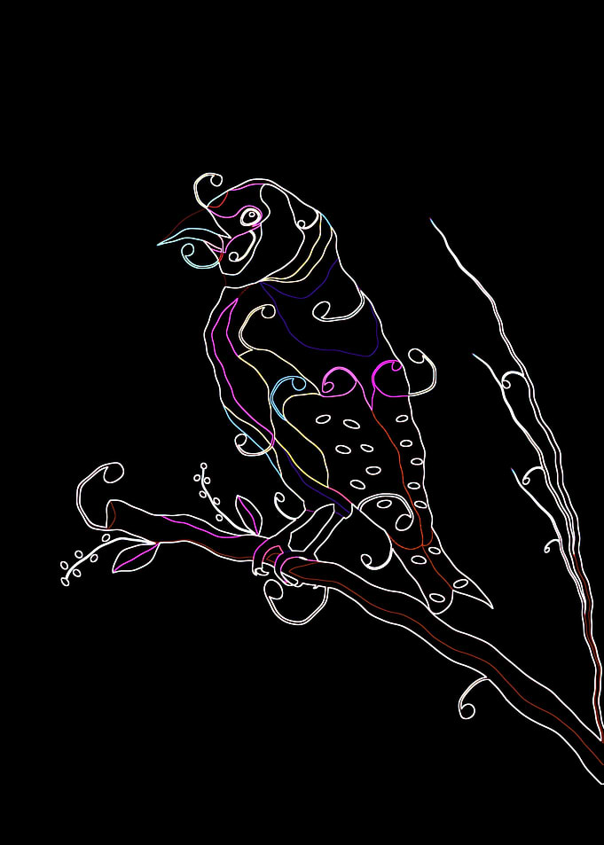 gold finch bird art