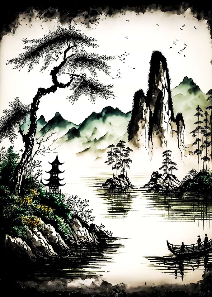 Japan Landscap Watercolor