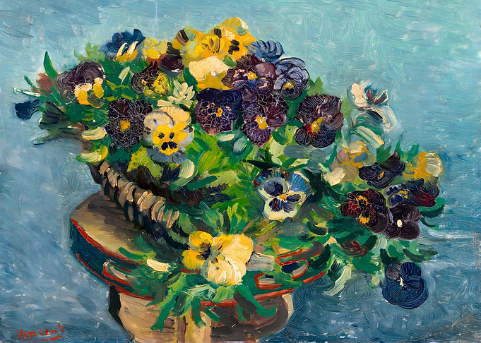 Basket of pansies