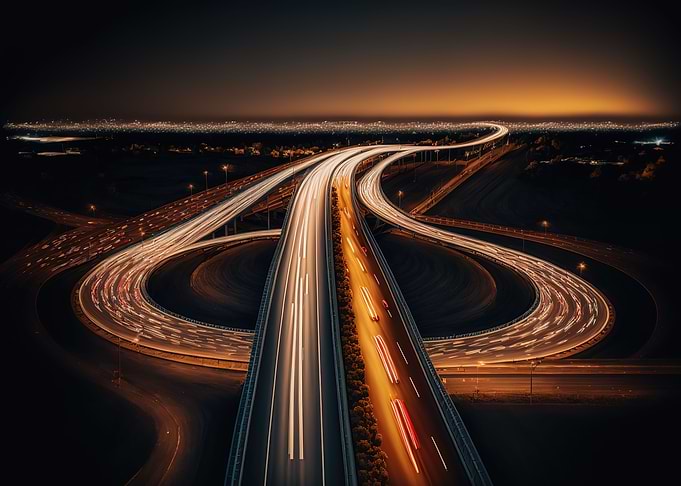 road at night
