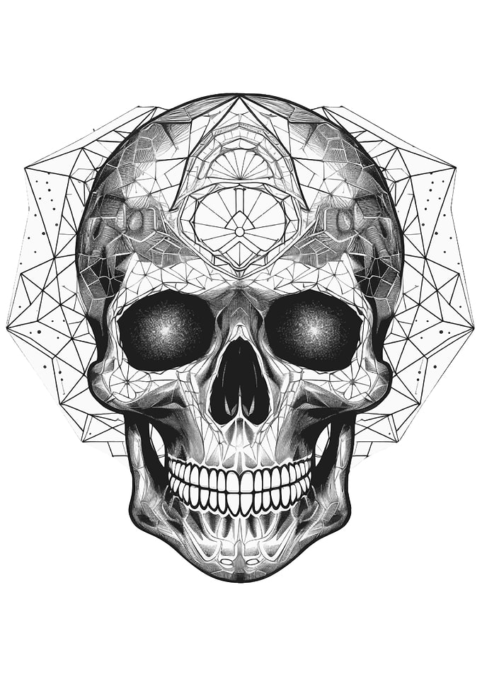 Gothic Skull Illustration