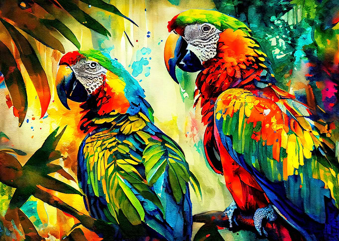 Tropical Parrots 1