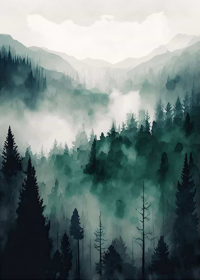 Foggy Green Forest