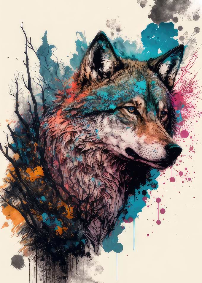 Colorful Wolf