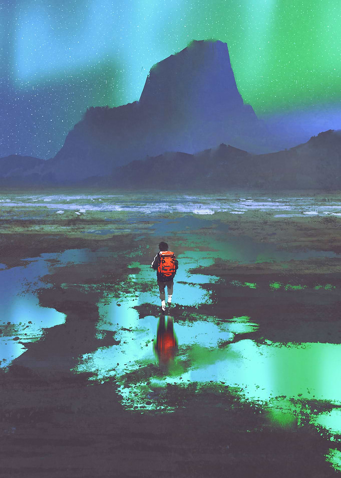 hiker with backpack