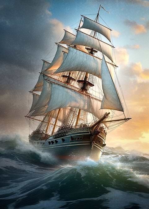 Ocean Voyage — living room metal wall art