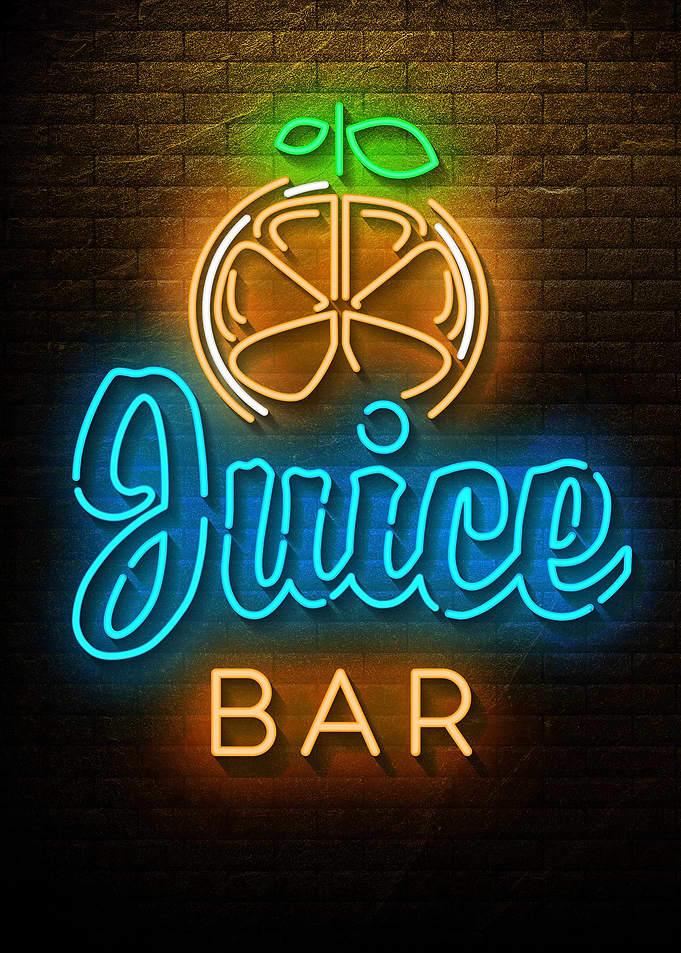 Juice Bar Neon food sign