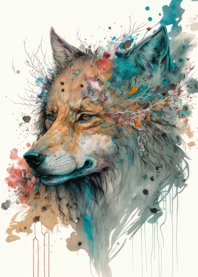 Colorful Wolf