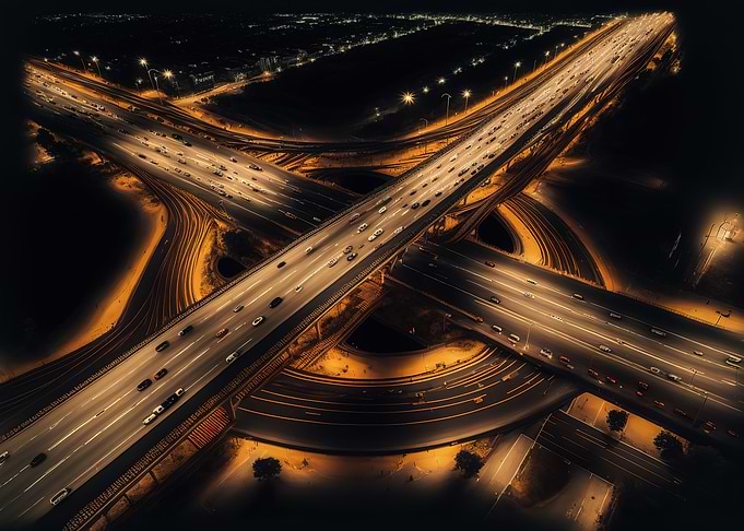 road at night