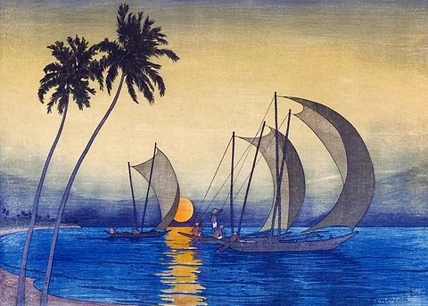 Ceylon — Japanese art metal poster
