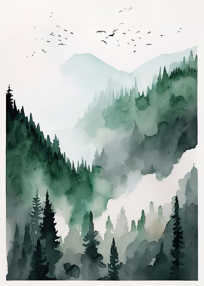 Foggy Green Forest
