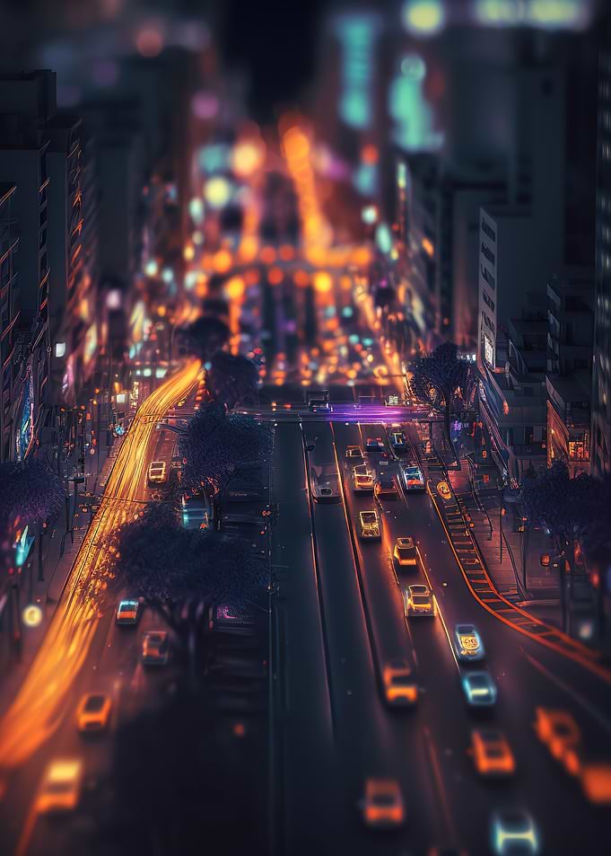 road at night