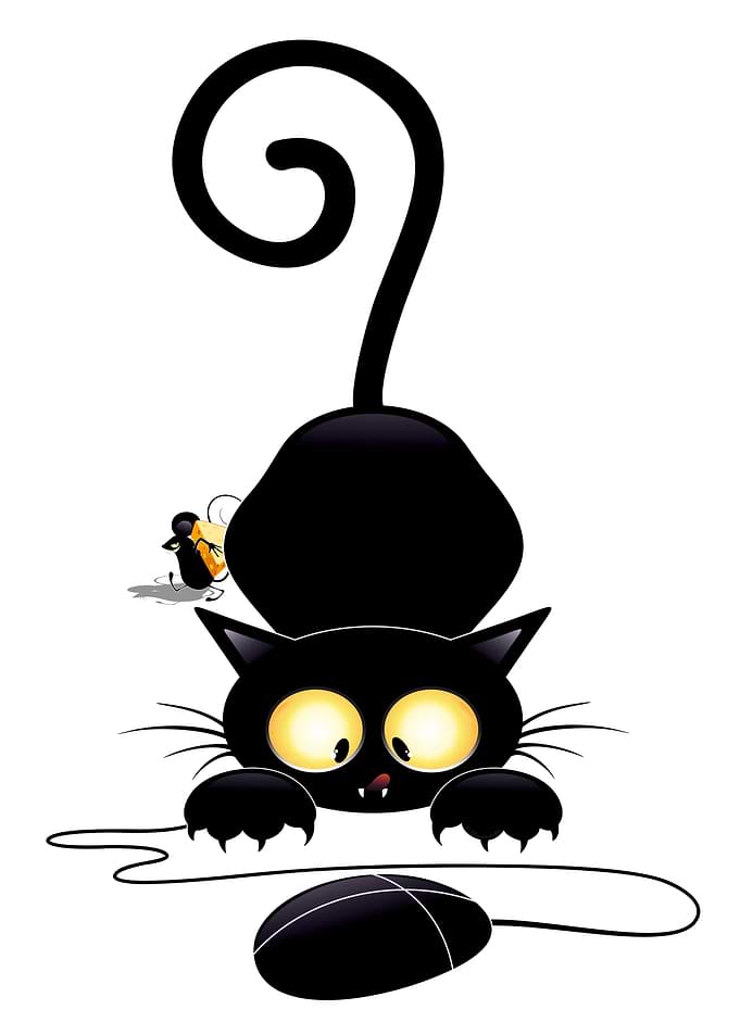 Cat chasing a PC Mouse