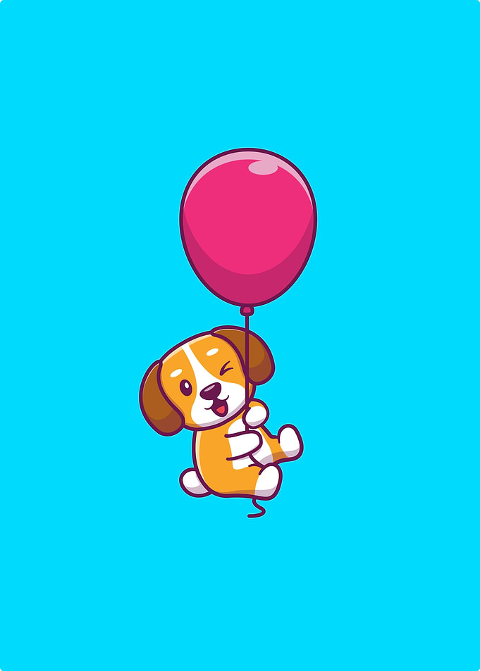Cute Dog Floating