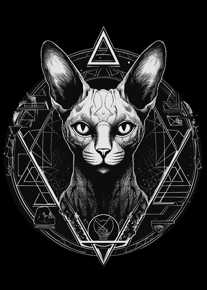 Celestial Sphynx Cat Witch
