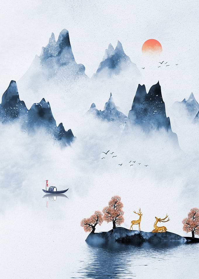 Asian Landscape Sunset