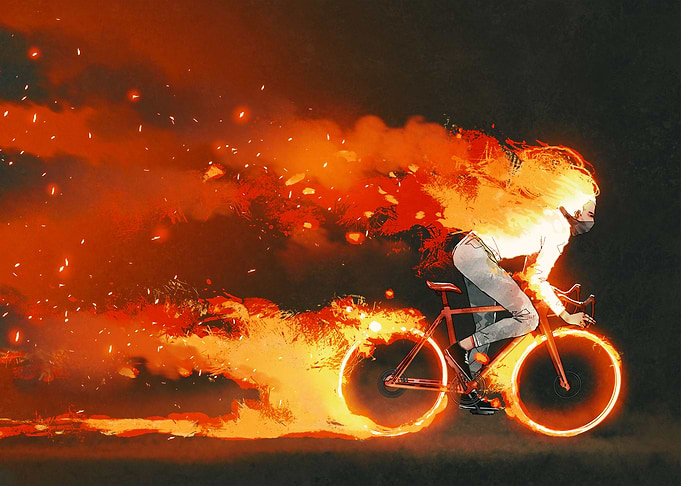 Man riding a mountain