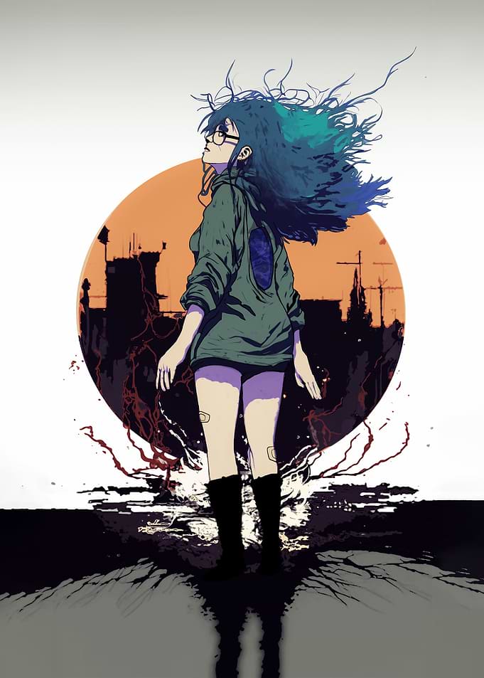 Blue Haired Girl Concept