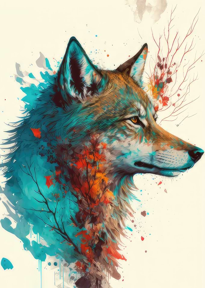 Colorful Wolf