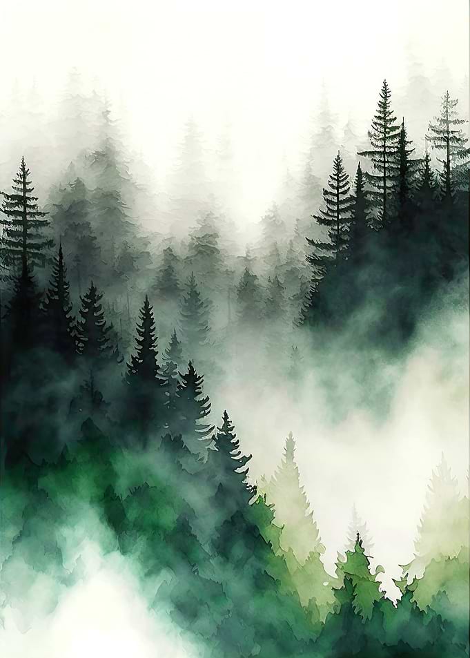 Foggy Green Forest