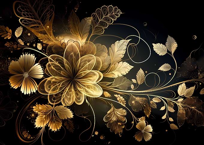 Golden floral background