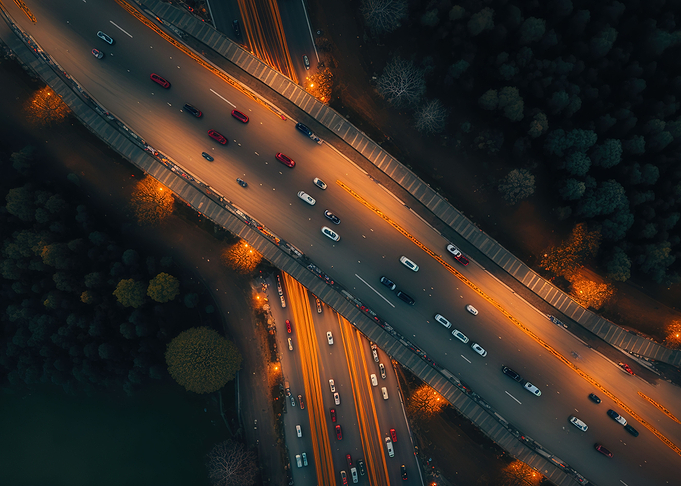 road at night