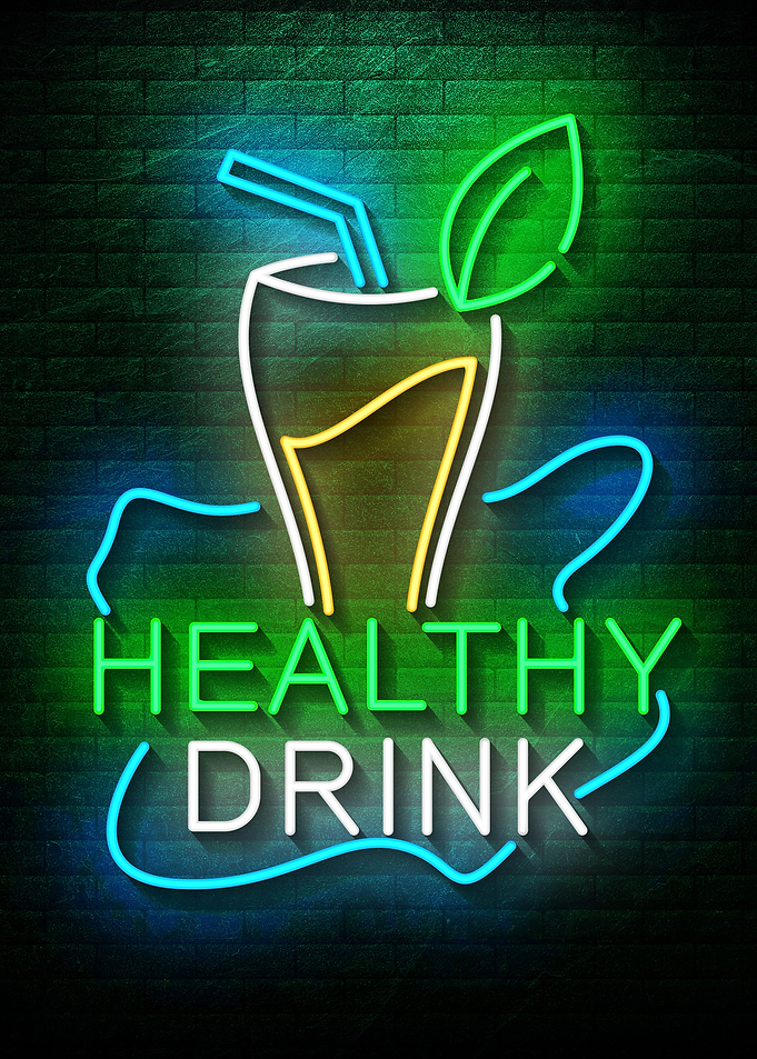Healthy drink Neon sign