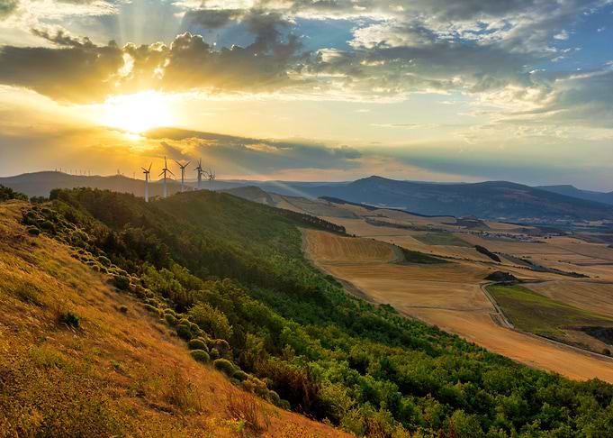 Sunset mountain landscape