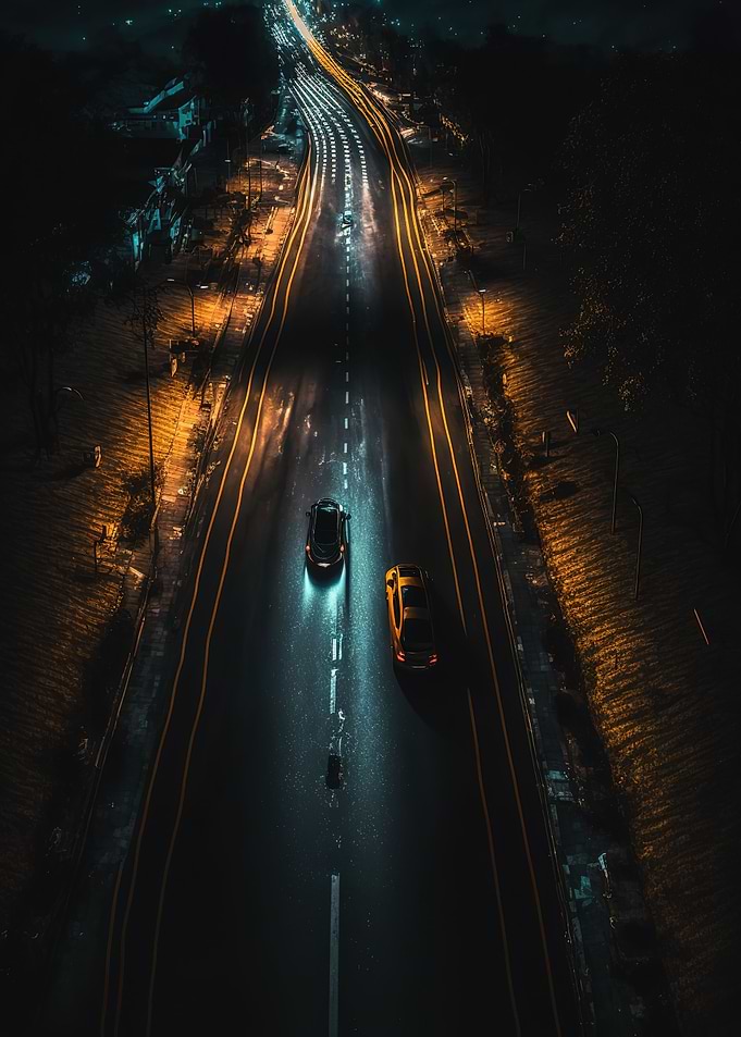 road at night