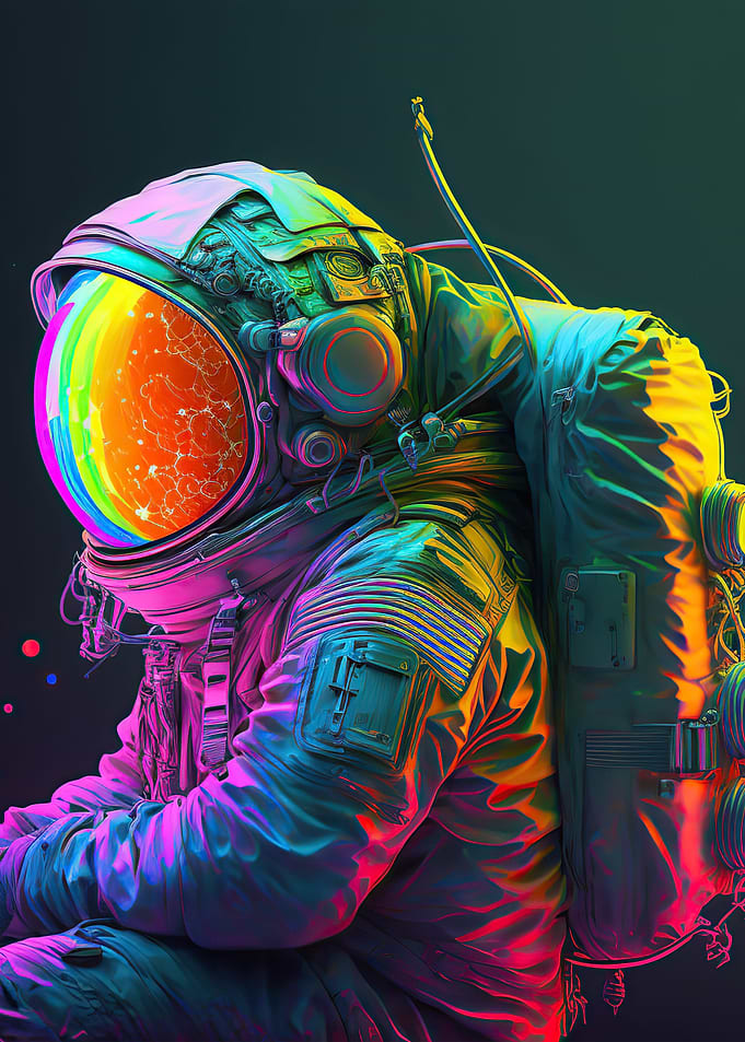 Neon astronaut
