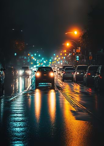 road at night