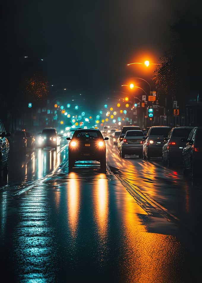 road at night