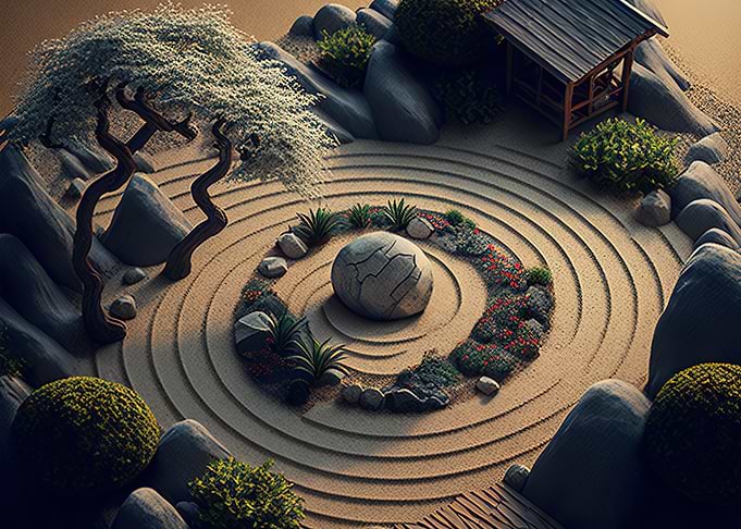 Japanese zen garden