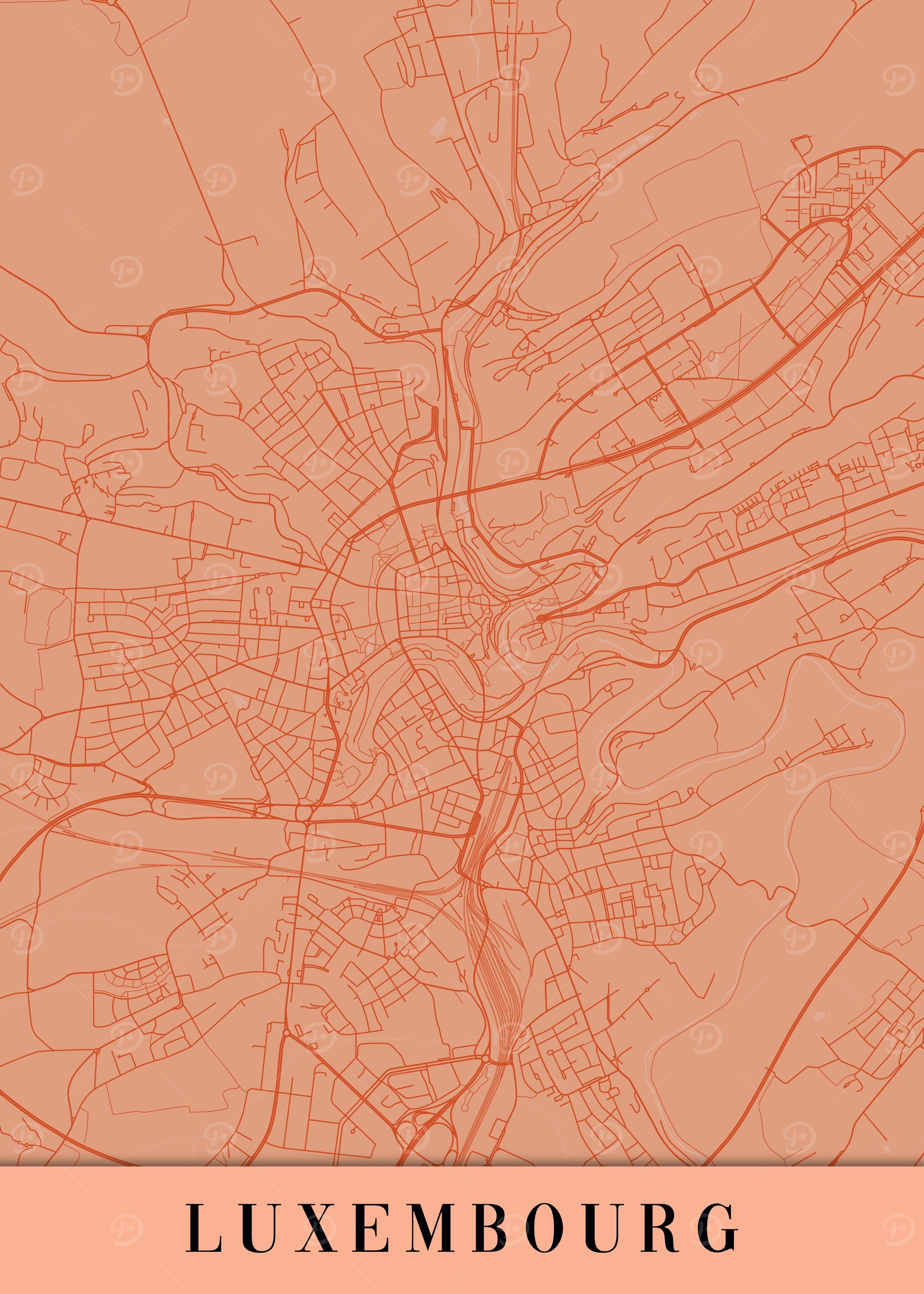 Luxembourg Orange Map