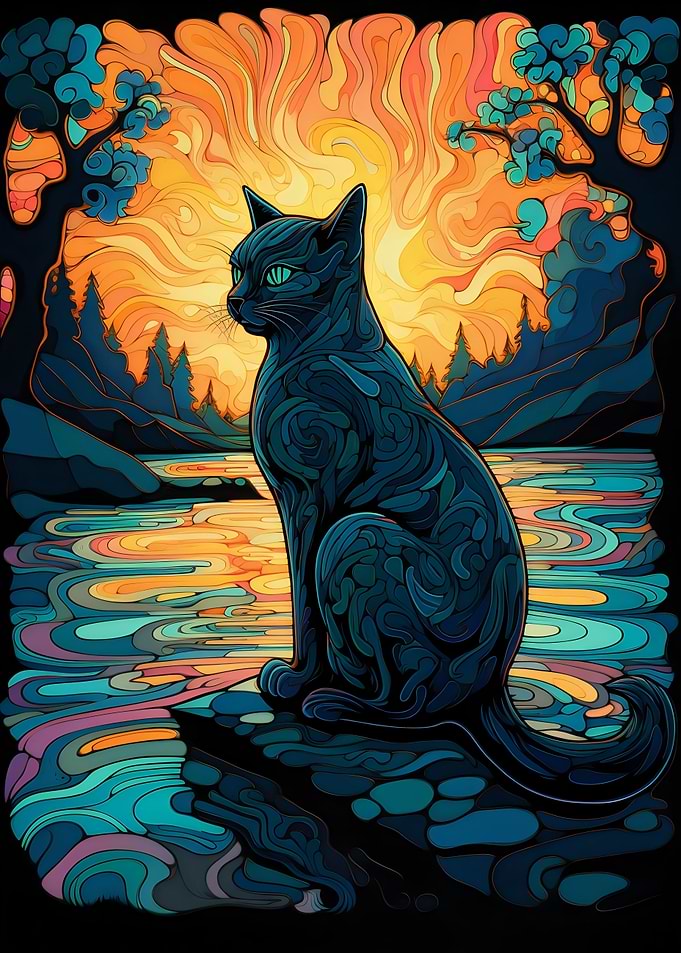 Cat Mosaic Paiting