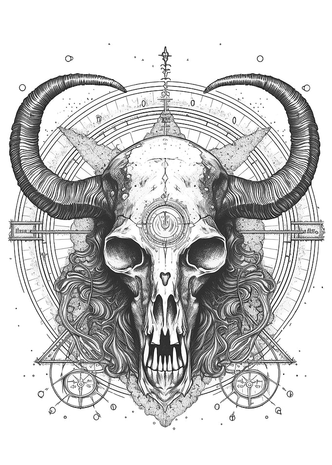 Badass Gothic Demon Skull