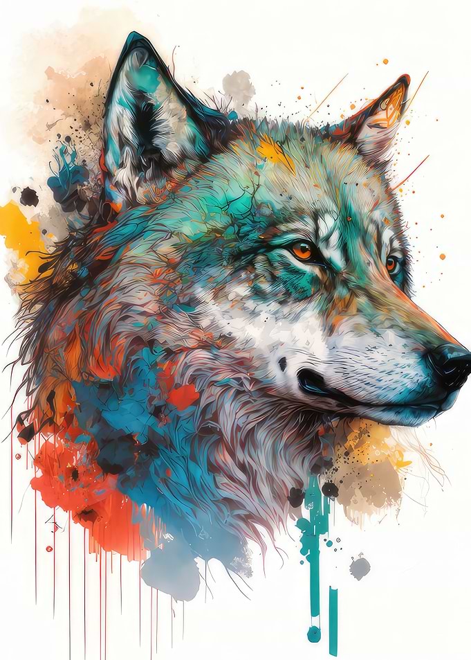 Colorful Wolf