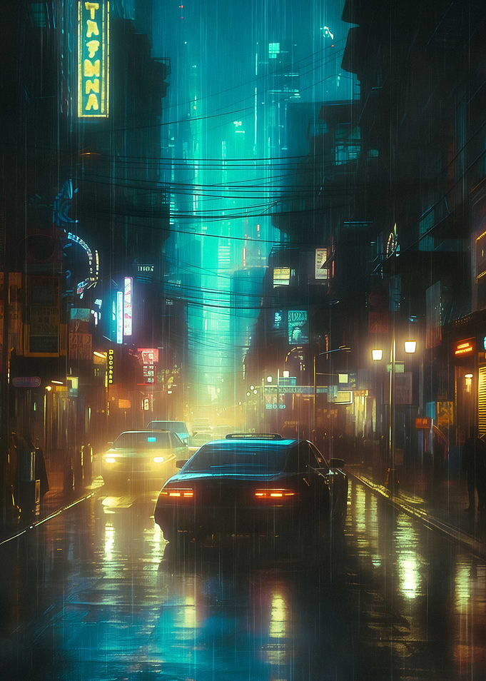 Car In Cyberpunk Alley