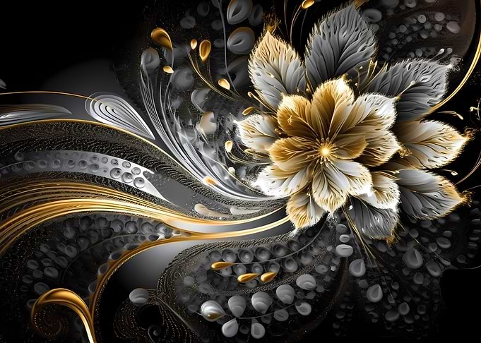 Golden floral background