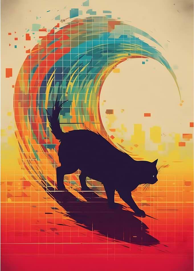 Cat Pixel Wave